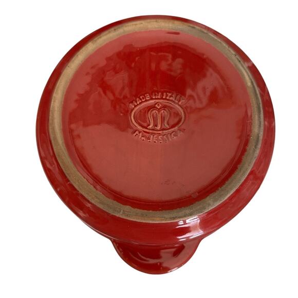 Rare Vintage Maioliche Jessica Deep Red Round Handled Baking Dish - Picture 6 of 9